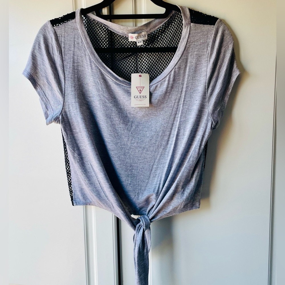 GUESS Crop Tie Front T-Shirt